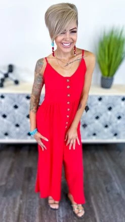 The ZigZag Stripe JUMPSUITS & ROMPERS Red You Shine Jumpsuit