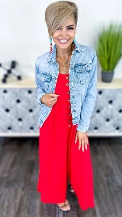 The ZigZag Stripe JUMPSUITS & ROMPERS Red You Shine Jumpsuit