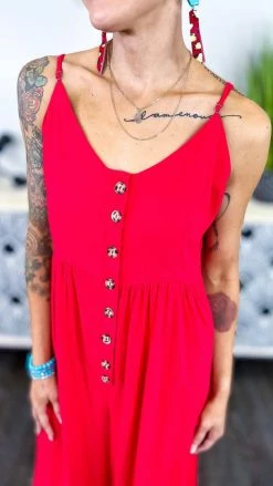 The ZigZag Stripe JUMPSUITS & ROMPERS Red You Shine Jumpsuit