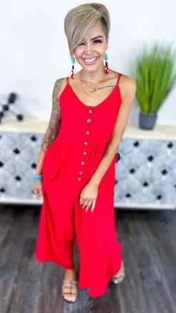 The ZigZag Stripe JUMPSUITS & ROMPERS Red You Shine Jumpsuit