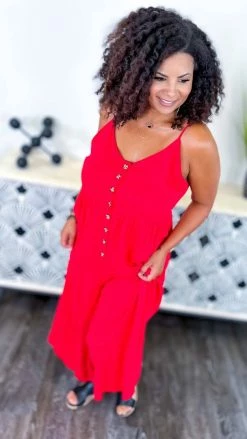The ZigZag Stripe JUMPSUITS & ROMPERS Red You Shine Jumpsuit