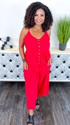 The ZigZag Stripe JUMPSUITS & ROMPERS Red You Shine Jumpsuit