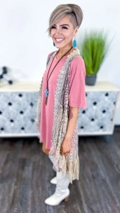 Origami OUTERWEAR Rose Leopard Sway With You Vest