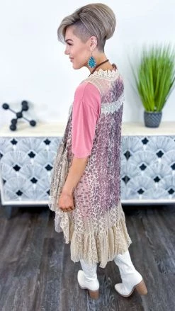 Origami OUTERWEAR Rose Leopard Sway With You Vest