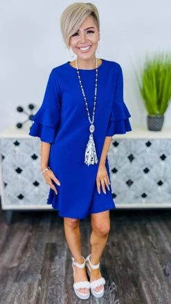 The ZigZag Stripe DRESSES Royal Enhanced Beauty Dress