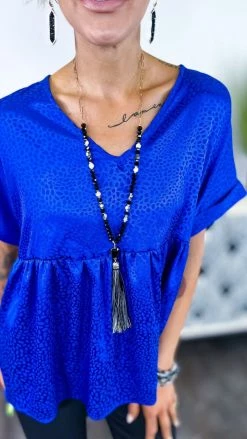 The ZigZag Stripe Royal Leopard City Sleek Top