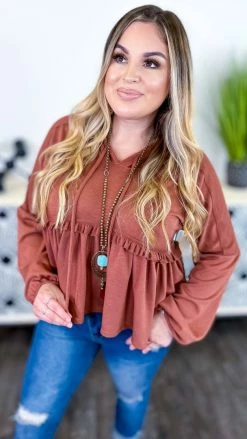 The ZigZag Stripe Rust Coasting Through Hoodie [NO RETURNS]