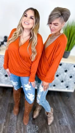 The ZigZag Stripe Rust Divine Life Top [NO RETURNS] TOPS & TUNICS