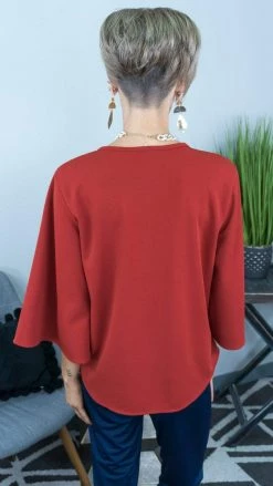 The ZigZag Stripe Rust Split Decision Top [ NO RETURNS ]