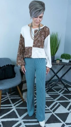 The ZigZag Stripe BOTTOMS Seafoam Future Moves Pants [NO RETURNS]