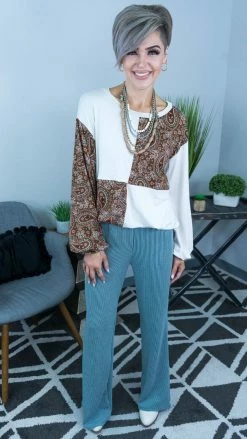 The ZigZag Stripe BOTTOMS Seafoam Future Moves Pants [NO RETURNS]