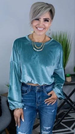 The ZigZag Stripe Seafoam Sweet Fantasy Top [NO RETURNS] TOPS & TUNICS