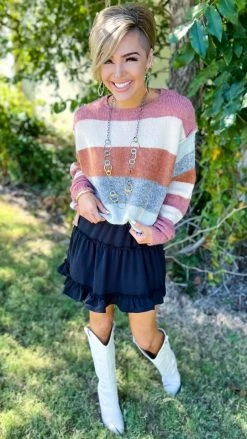 The ZigZag Stripe See Me Sway Skort [NO RETURNS] BOTTOMS