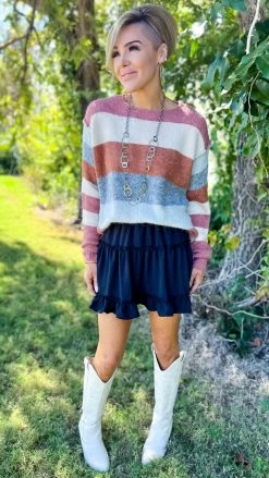 The ZigZag Stripe See Me Sway Skort [NO RETURNS] BOTTOMS