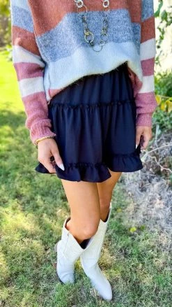 The ZigZag Stripe See Me Sway Skort [NO RETURNS] BOTTOMS