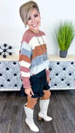 The ZigZag Stripe See Me Sway Skort [NO RETURNS] BOTTOMS