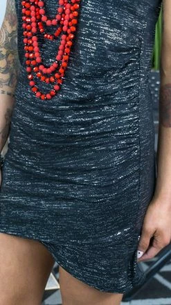 The ZigZag Stripe Shimmer Basically You Dress [NO RETURNS] DRESSES