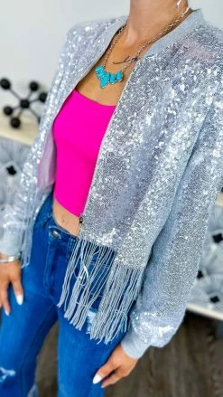 Southern Grace OUTERWEAR Silver Dancin' Queen Jacket