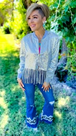 Southern Grace OUTERWEAR Silver Dancin' Queen Jacket