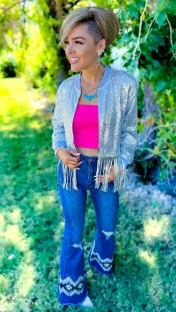Southern Grace OUTERWEAR Silver Dancin' Queen Jacket
