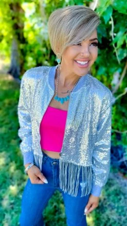 Southern Grace OUTERWEAR Silver Dancin' Queen Jacket