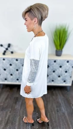 The ZigZag Stripe Silver LA Nights Dress