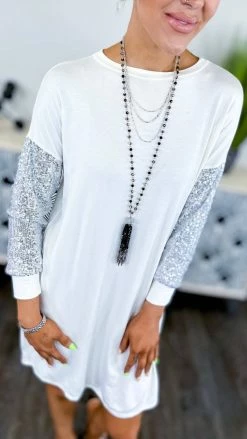 The ZigZag Stripe Silver LA Nights Dress