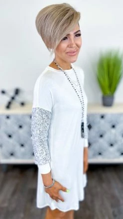 The ZigZag Stripe Silver LA Nights Dress