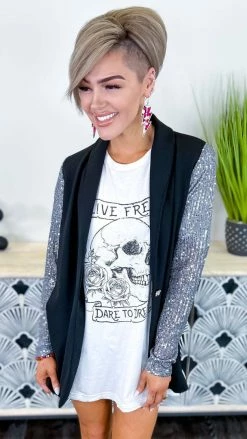 The ZigZag Stripe OUTERWEAR Silver Made For The Stage Blazer