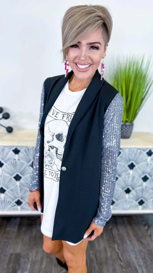 The ZigZag Stripe OUTERWEAR Silver Made For The Stage Blazer