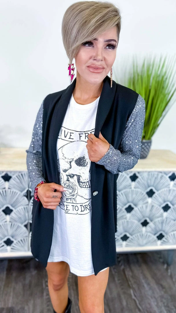 The ZigZag Stripe OUTERWEAR Silver Made For The Stage Blazer