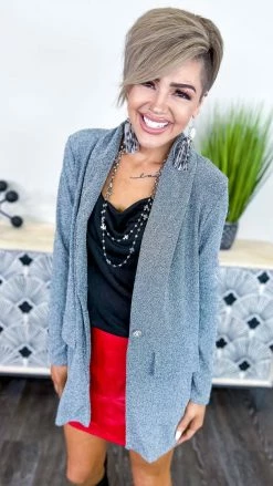 The ZigZag Stripe Silver Night Of Lights Blazer OUTERWEAR