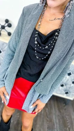 The ZigZag Stripe Silver Night Of Lights Blazer OUTERWEAR