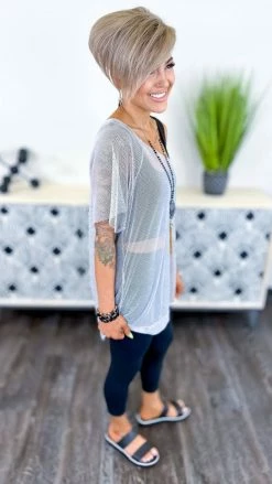 The ZigZag Stripe Silver Poolside Escape Top TOPS & TUNICS