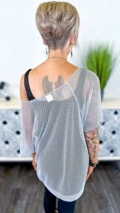 The ZigZag Stripe Silver Poolside Escape Top TOPS & TUNICS