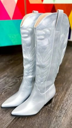 Let's See Style SHOES Silver Samara Boots
