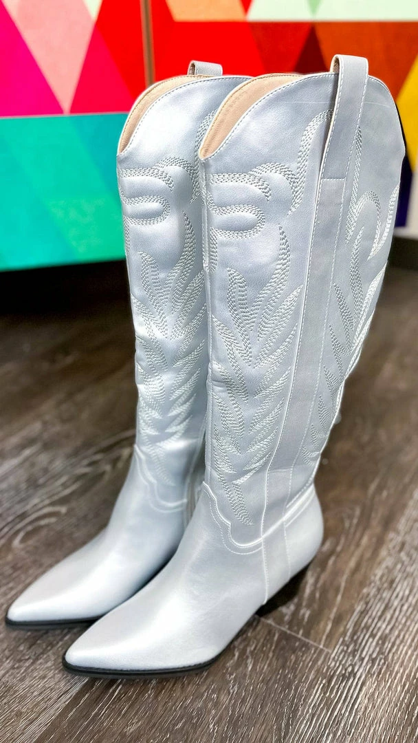 Let's See Style SHOES Silver Samara Boots