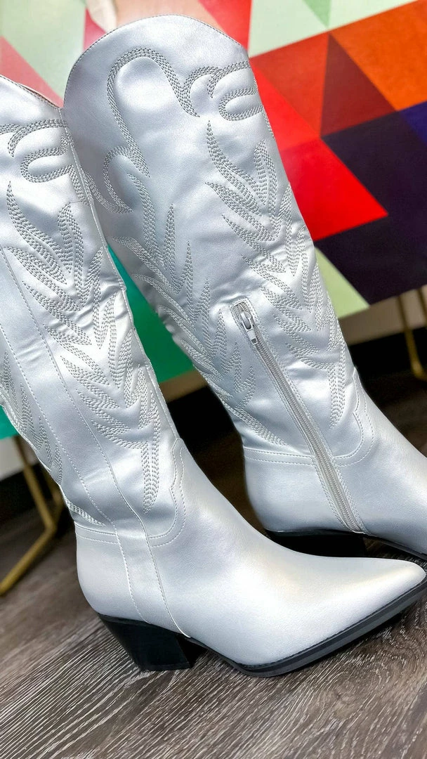Let's See Style SHOES Silver Samara Boots