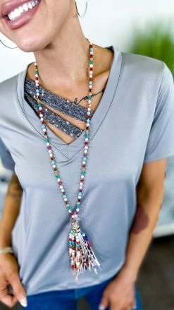 The ZigZag Stripe TOPS & TUNICS Silver Sequin Sensation Top