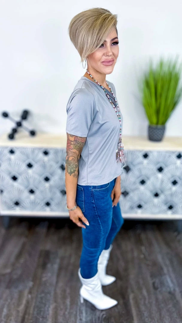 The ZigZag Stripe TOPS & TUNICS Silver Sequin Sensation Top