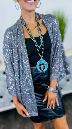 The ZigZag Stripe OUTERWEAR Silver Statement Maker Cardigan