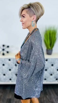 The ZigZag Stripe OUTERWEAR Silver Statement Maker Cardigan