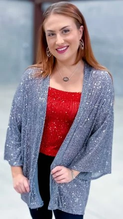 The ZigZag Stripe OUTERWEAR Silver Statement Maker Cardigan