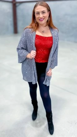 The ZigZag Stripe OUTERWEAR Silver Statement Maker Cardigan