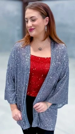 The ZigZag Stripe OUTERWEAR Silver Statement Maker Cardigan