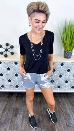 The ZigZag Stripe Silver Style Diva Shorts