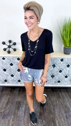 The ZigZag Stripe Silver Style Diva Shorts