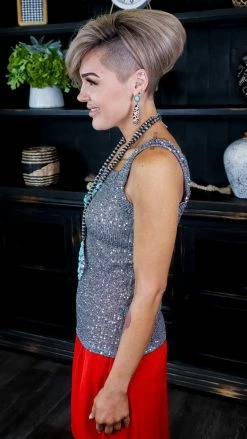 The ZigZag Stripe Silver Weekend Wow Tank TOPS & TUNICS