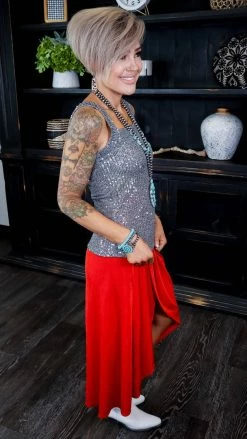 The ZigZag Stripe Silver Weekend Wow Tank TOPS & TUNICS