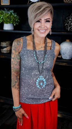 The ZigZag Stripe Silver Weekend Wow Tank TOPS & TUNICS